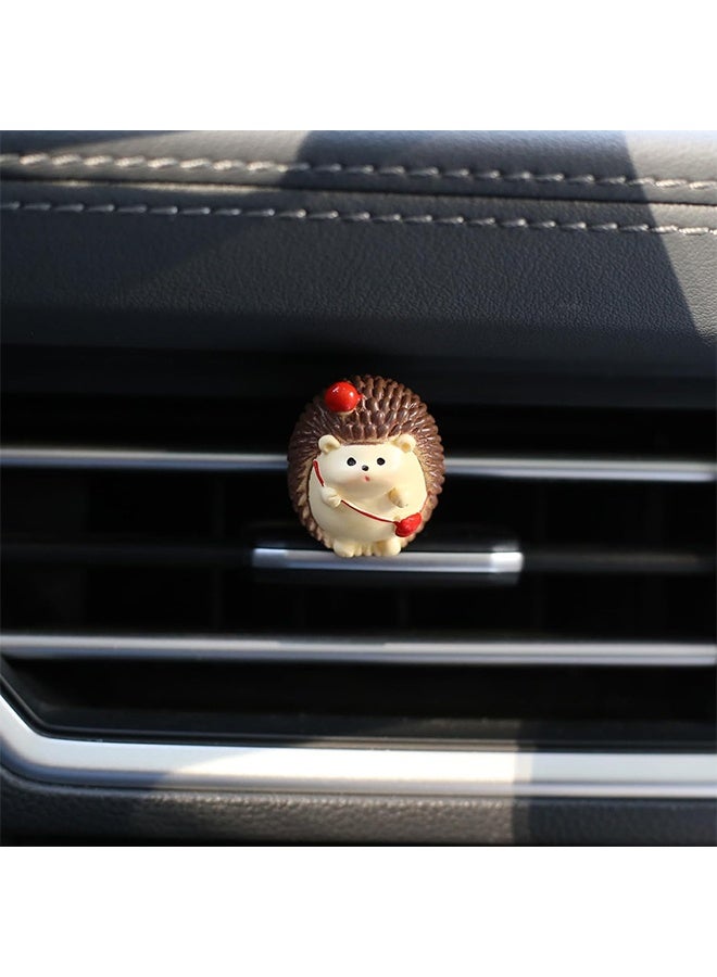 Ba Love Set of 6 Cute Hedgehog Car Dashboard Decor, Car Accessories for Women Interior Aesthetic Hedgehog Figurines Rearview Mirror Ornament - Image 3